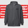 Sweat à capuche épais unisexe à fermeture éclair Brodé Mendoz black – Image 3