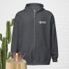 Sweat à capuche épais unisexe à fermeture éclair Brodé Mendoz white – Image 3