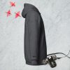 Sweat à capuche épais unisexe à fermeture éclair Brodé MZ black – Image 8
