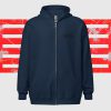 Sweat à capuche épais unisexe à fermeture éclair Brodé Mendoz black – Image 4